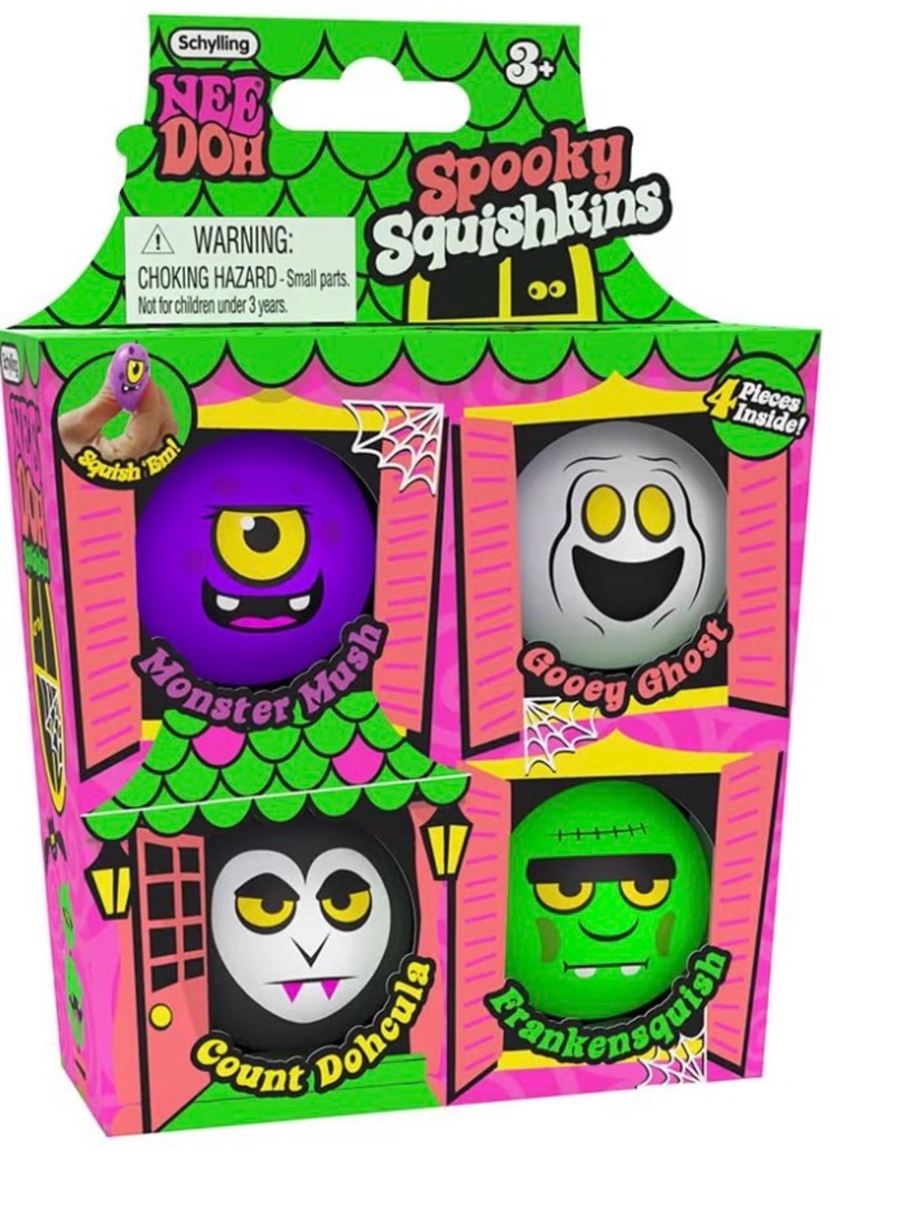 Ultra Rare! Schylling Nee Doh Spooky Squishkins - Purple, White, Black, Green